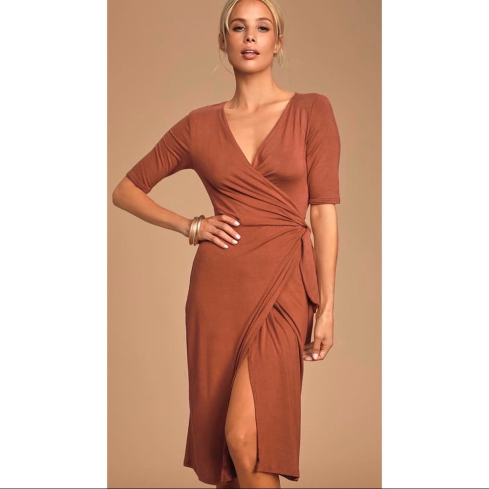 Lulu’s Forget me Knot Midi Wrap dress